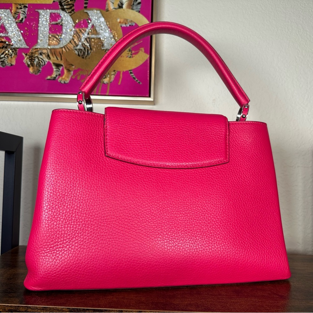 Authentic Louis Vuitton Hot Pink Capucines Top Handle Satchel - Picture 3 of 16
